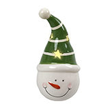 Muñeco de Nieve Verde con Luz 8x15cm