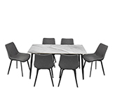 Comedor Mali con 6 Sillas Gris 7 Piezas 