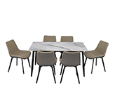 Comedor Mali con 6 Sillas Café 7 Piezas 