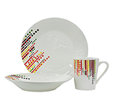Vajilla Technicolor 12 Piezas Vitreo