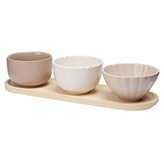 Set de 4 Piezas Salsera en Plato Rectangular 28.5X9X1cm