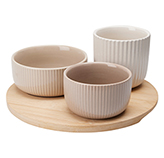 Set de 4 Piezas Salsera Redondo 20X20X1
