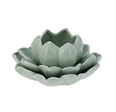 Portavelas Flor de Loto Verde 12x6.5cm