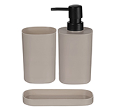 Accesorios de Baño en Set 3 Piezas Taupe 
