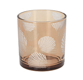 Portavela de Vidrio Shell Ambar 7x8cm