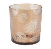 Portavela de Vidrio Shell Ambar 9x10cm