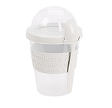Vaso para Yogurt con Cuchara 600ml Gris