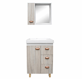 Mueble de Baño 60cm con Espejo Raya Blanco Roble