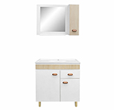 Mueble de Baño Portofino 80cm 3 Puertas Blanco Roble