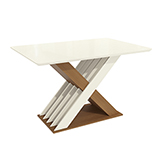 Mesa de Comedor Campinas 80x160cm Blanco Madera