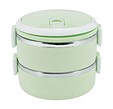 Vianda Doble para Comida Acero 1.4L Verde