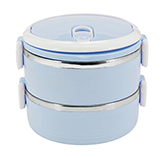 Vianda Doble para Comida Acero 1.4L Celeste