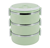 Vianda Doble para Comida Acero 2.1L Verde