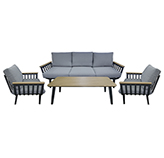 Mueble de Patío Samir Negro 4 Piezas
