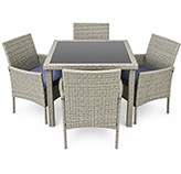 Comedor de Patio Prioli Gris 5 Piezas