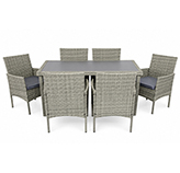 Comedor de Patio Prioli Gris 7 Piezas