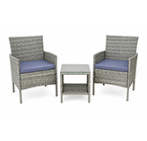 Mueble de Patio Gris 3 Piezas