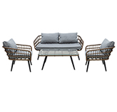 Mueble de Patio Salermo Wengue 4 Piezas