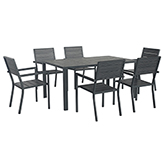 Comedor de Patío Visby Gris 7 Piezas