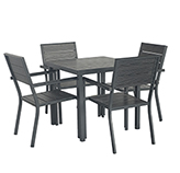 Comedor de Patio Visby Gris 5 Piezas