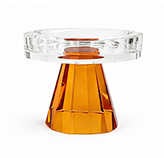 Portavela de Cristal Austria Orange 8cm