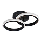 Lámpara de Techo LED Bai Round Negro Doble 28cm 15W