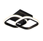 Lámpara de Techo LED Bai Square Negro Doble 34cm 15W