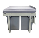 Tacho Doble Gris con Riel para Desperdicios