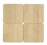 Porta Vaso Cuadrado Bambú 4 Piezas