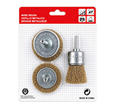 Cepillo de Acero para Taladro Set 3 Piezas