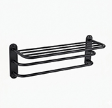 Repisa con Toallero Doble Negro