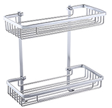 Repisa Doble de Aluminio para Baño