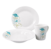 Vajilla Seaflower 12 Piezas Vitreo