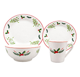 Vajilla Holly Green 16 Piezas