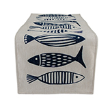 Camino de Mesa Tropical Blue Sublimado Peces 180 x 33 cm