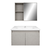 Mueble de Baño con Espejo Aéreo Beige 60x48cm