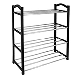 Zapatera 4 Niveles Apilable Negro Satín