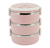 Vianda Doble para Comida Acero 2.1L Rosa