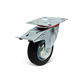 Rueda de Caucho Industrial Móvil con Plataforma Freno 160mm