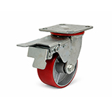 Rueda de Poliuretano Industrial Móvil con Plataforma y Freno 6x2