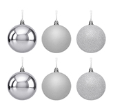 Bola Navidad Basic Plata 7cm 6 Piezas