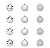 Bola Navidad Plata 5cm 12 Piezas