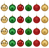 Bola Navidad Rojo Verde Oro 6cm 24 Piezas