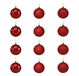 Bola Navidad Roja 7cm 12 Piezas