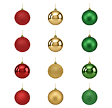 Bola Navidad Rojo Verdad Oro 7cm 12 Piezas
