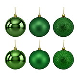 Bola Navidad Verde 6cm 6 Piezas