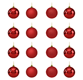 Bola Navidad Roja 8cm 16 Piezas