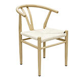 Silla Wishbone Natural Tejida Metal