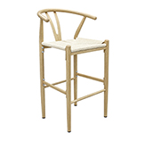 Silla Bar Wishbone Natural Tejida Metal