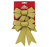 Lazo de Navidad Oro Escarcha 2 Piezas
